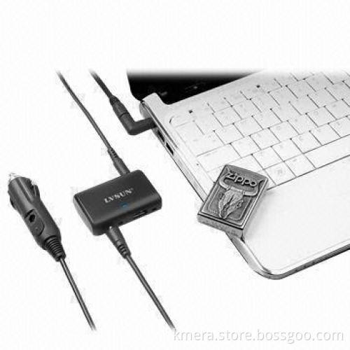 Mini Universal Laptop Car DC Adapter, Wide Output Voltage Range with 5V 1A and 2A USB Port